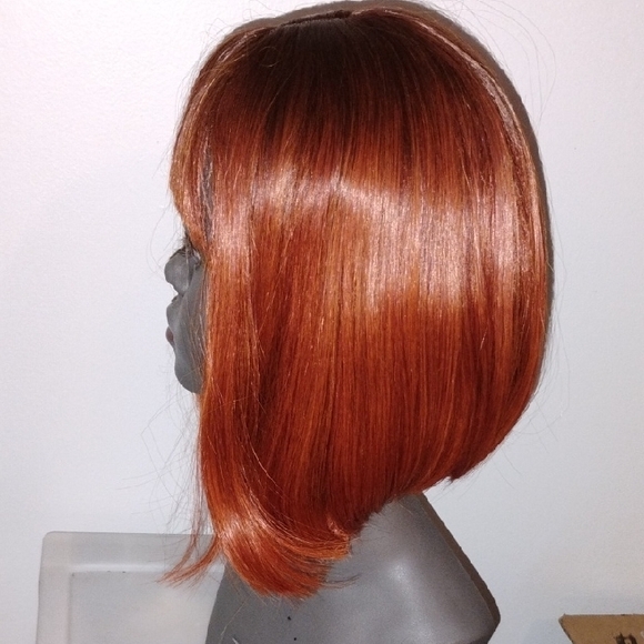 Stylish Orange Bob Wig - Picture 6 of 7